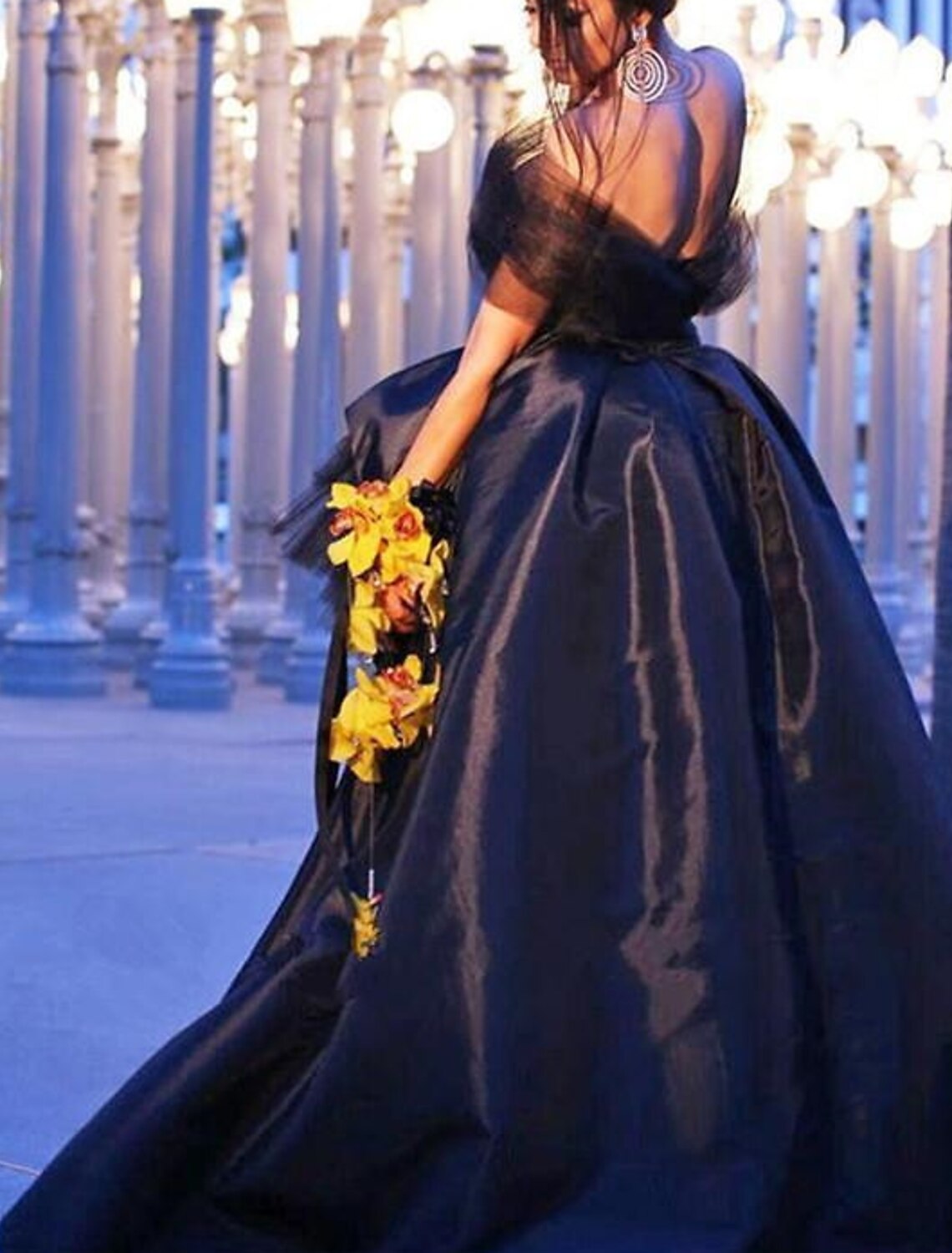 A-Line Evening Gown Black Dress Vintage Halloween Wedding Party Asymmetrical Short Sleeve Illusion Neck Wednesday Addams Family Satin with Pleats Tiered